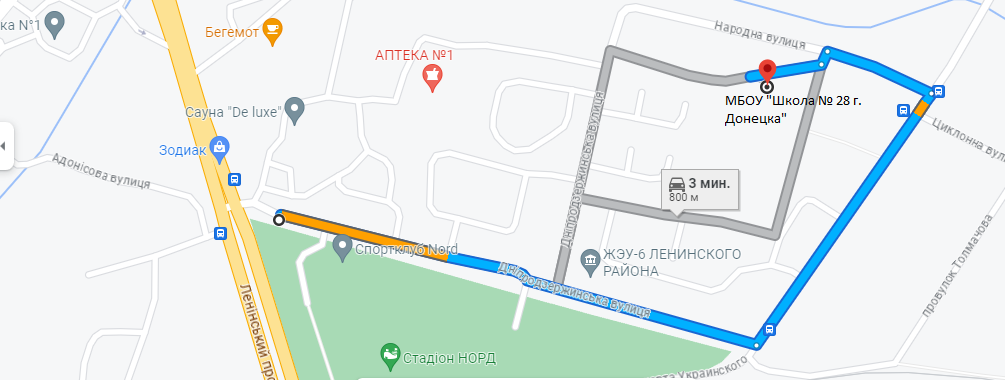 Схема проезда от автобусной  остановки &amp;quot;Зодиак&amp;quot;